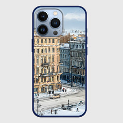 Чехол для iPhone 13 Pro Зимняя улица Питера, цвет: 3D-тёмно-синий