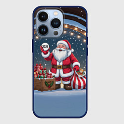 Чехол для iPhone 13 Pro Санта с мешком подарков, цвет: 3D-тёмно-синий