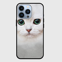 Чехол для iPhone 13 Pro Белый котик, цвет: 3D-черный