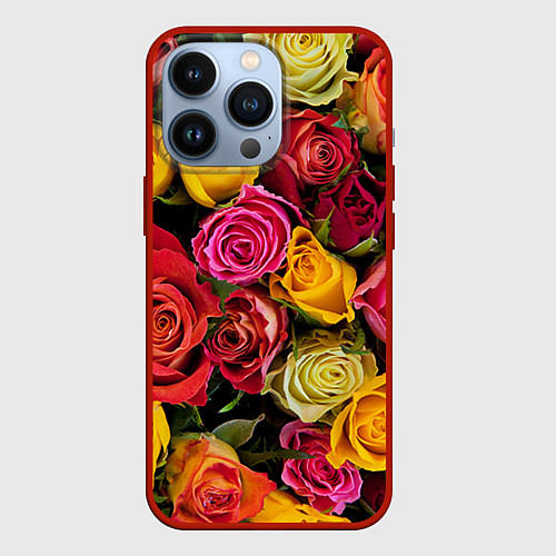 Чехол iPhone 13 Pro Ассорти из роз / 3D-Красный – фото 1