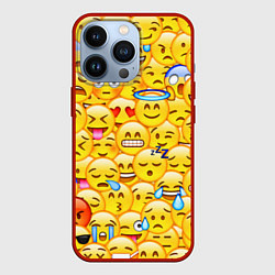Чехол для iPhone 13 Pro Emoji, цвет: 3D-красный