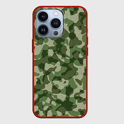 Чехол для iPhone 13 Pro Хаки, цвет: 3D-красный