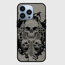 Чехол для iPhone 13 Pro Skulls, цвет: 3D-черный