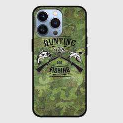 Чехол для iPhone 13 Pro Hunting & Fishing, цвет: 3D-черный