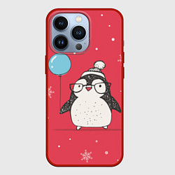 Чехол для iPhone 13 Pro Влюбленная пингвинка, цвет: 3D-красный