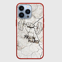 Чехол для iPhone 13 Pro Train hard, цвет: 3D-красный