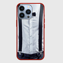 Чехол для iPhone 13 Pro Рубашка с подтяжками, цвет: 3D-красный