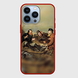 Чехол для iPhone 13 Pro Русские охотники, цвет: 3D-красный
