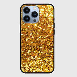 Чехол для iPhone 13 Pro Золотое мерцание, цвет: 3D-черный