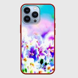 Чехол для iPhone 13 Pro Цветочное поле, цвет: 3D-красный