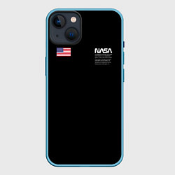 Чехол для iPhone 14 Plus NASA, цвет: 3D-голубой