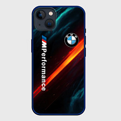 Чехол для iPhone 14 Plus BMW M PERFORMANCE NEON БМВ М НЕОН, цвет: 3D-тёмно-синий