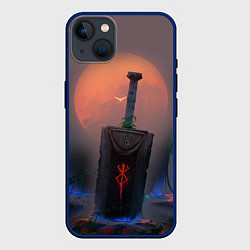 Чехол для iPhone 14 Plus БЕРСЕРК МЕЧ С КЛЕЙМОМ, цвет: 3D-тёмно-синий