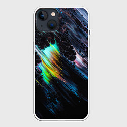 Чехол для iPhone 14 Plus Радужное северное сияние, цвет: 3D-белый