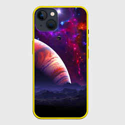 Чехол для iPhone 14 Plus Бесконечное космическое пространство - Планета, цвет: 3D-желтый