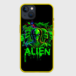 Чехол для iPhone 14 Plus НЛО существуют, цвет: 3D-желтый