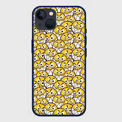 Чехол для iPhone 14 Plus Злые cмайлы, цвет: 3D-тёмно-синий