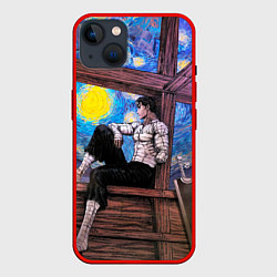 Чехол для iPhone 14 Plus Берсерк и небо Ван Гога, цвет: 3D-красный