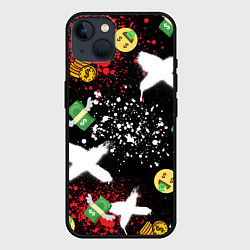 Чехол для iPhone 14 Plus Денежные смайлики и пачки долларов с крыльями, цвет: 3D-черный