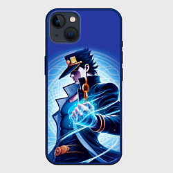 Чехол для iPhone 14 Plus Jotaro Kujo - neon glow fantasy, цвет: 3D-тёмно-синий