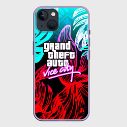 Чехол для iPhone 14 Plus GTA vice city tropic, цвет: 3D-серый