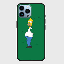 Чехол для iPhone 14 Pro Max Гомер в кустах, цвет: 3D-черный