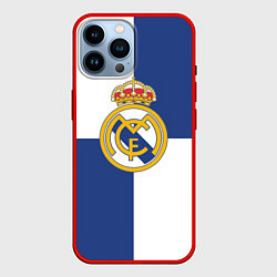 Чехол для iPhone 14 Pro Max Real Madrid: Blue style, цвет: 3D-красный