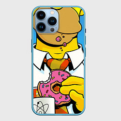Чехол для iPhone 14 Pro Max Homer with donut, цвет: 3D-голубой