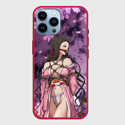 Чехол для iPhone 14 Pro Max Незуко, цвет: 3D-малиновый