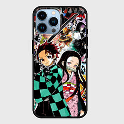 Чехол для iPhone 14 Pro Max Клинок рассекающий демонов, цвет: 3D-черный
