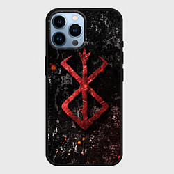 Чехол для iPhone 14 Pro Max BERSERK LOGO GRUNGE RED, цвет: 3D-черный