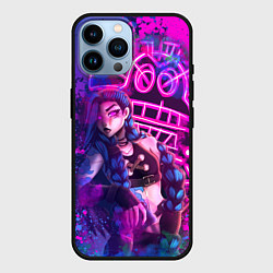 Чехол для iPhone 14 Pro Max League Of Legends Arcane ДЖИНКС НЕОНОВАЯ КРАСКА, цвет: 3D-черный