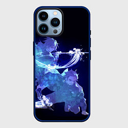 Чехол для iPhone 14 Pro Max ГИЮ ТОМИОКА И ТАНДЖИРО ДЫХАНИЕ ВОДЫ, цвет: 3D-тёмно-синий
