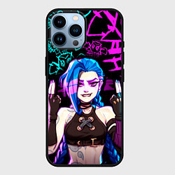 Чехол для iPhone 14 Pro Max JINX ДЖИНКС NEON PATTERN, цвет: 3D-черный