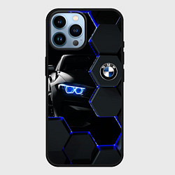 Чехол для iPhone 14 Pro Max BMW НЕОН СОТЫ, цвет: 3D-черный