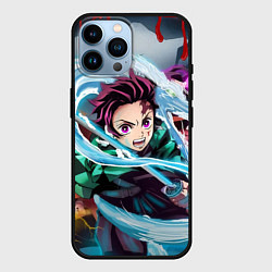 Чехол для iPhone 14 Pro Max ТАНДЖИРО КЛИНОК, РАССЕКАЮЩИЙ ДЕМОНОВ DEMON SLAYER, цвет: 3D-черный