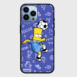 Чехол для iPhone 14 Pro Max Барт Симпсон бьёт футбольный мяч головой, цвет: 3D-черный