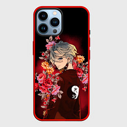 Чехол для iPhone 14 Pro Max Изана в цветах, цвет: 3D-красный