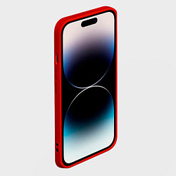 Чехол для iPhone 14 Pro Max Узоры новогодние : Олени, цвет: 3D-красный — фото 2