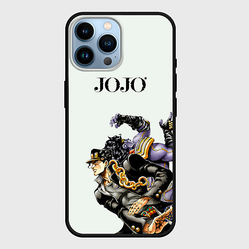 Чехол iPhone 14 Pro Max Стенд Джотаро Куджо Star Platinum / 3D-Черный – фото 1