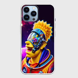 Чехол для iPhone 14 Pro Max Bart Simpson in space - neural network, цвет: 3D-белый