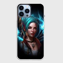 Чехол для iPhone 14 Pro Max Jinx legends, цвет: 3D-белый