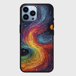 Чехол для iPhone 14 Pro Max Звездный вихрь абстрактная живопись, цвет: 3D-черный