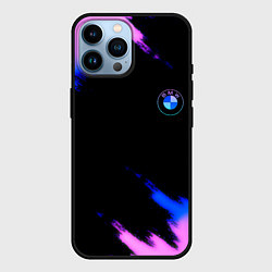 Чехол для iPhone 14 Pro Max BMW неоновые краски спорт, цвет: 3D-черный