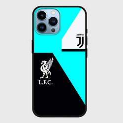 Чехол для iPhone 14 Pro Max Juventus x Liverpool geometry, цвет: 3D-черный