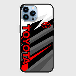 Чехол для iPhone 14 Pro Max Toyota - белый и красный, цвет: 3D-черный