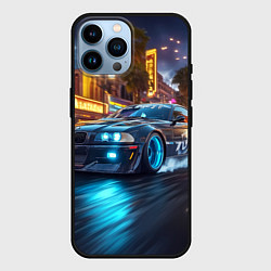 Чехол для iPhone 14 Pro Max ВМБ неоновый свет, цвет: 3D-черный