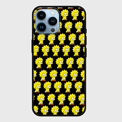 Чехол для iPhone 14 Pro Max Лиза Симпсон: узор, цвет: 3D-черный