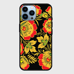 Чехол для iPhone 14 Pro Max Хохлома, цвет: 3D-черный