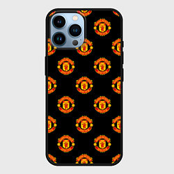 Чехол для iPhone 14 Pro Max Manchester United Pattern, цвет: 3D-черный